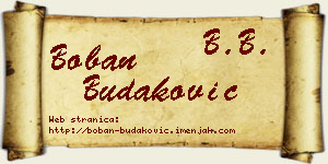 Boban Budaković vizit kartica